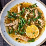 Feel Better Chicken Soup with Lemon and ginger. A delicious low-carb, keto soup that you can make in an Instant Pot, Stove top or in a slow cooker. Simple and healthy!
