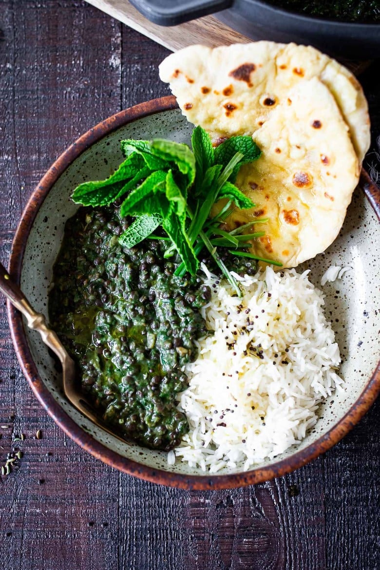 25 Tasty Lentil Recipes - that are not bland or boring! | A healthy recipe for Lentil Dal with Spinach, sometime called Saag Dal, this is bursting with authentic Indian flavors!