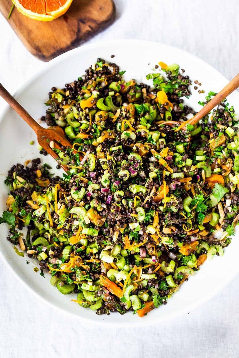 25 Tasty Lentil Recipes! | The BEST Lentil Salad infused with Moroccan Spices, this healthy vegan lentil salad can be made ahead and keeps for 4 days, perfect for healthy midweek lunches! #lentilsalad