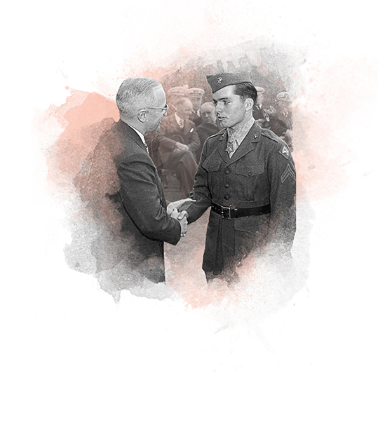 Truman receiving medal of honor on Victory in Europe Day